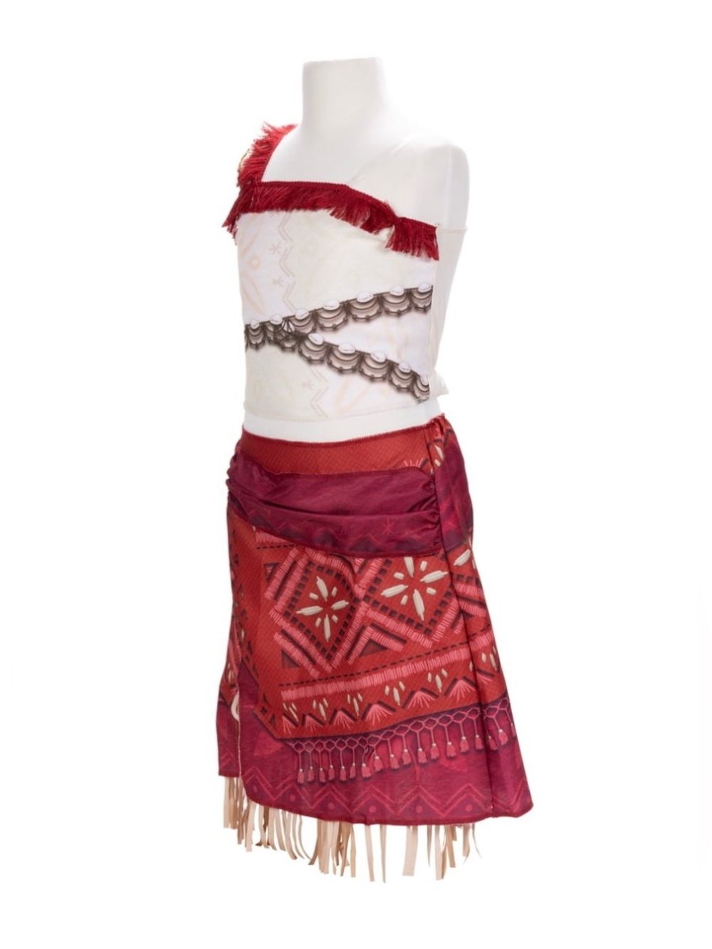 Disney Girls Moana 2-piece Burgundy & Cream Adventure Outfit - Top & Skirt - Picture 5 of 5